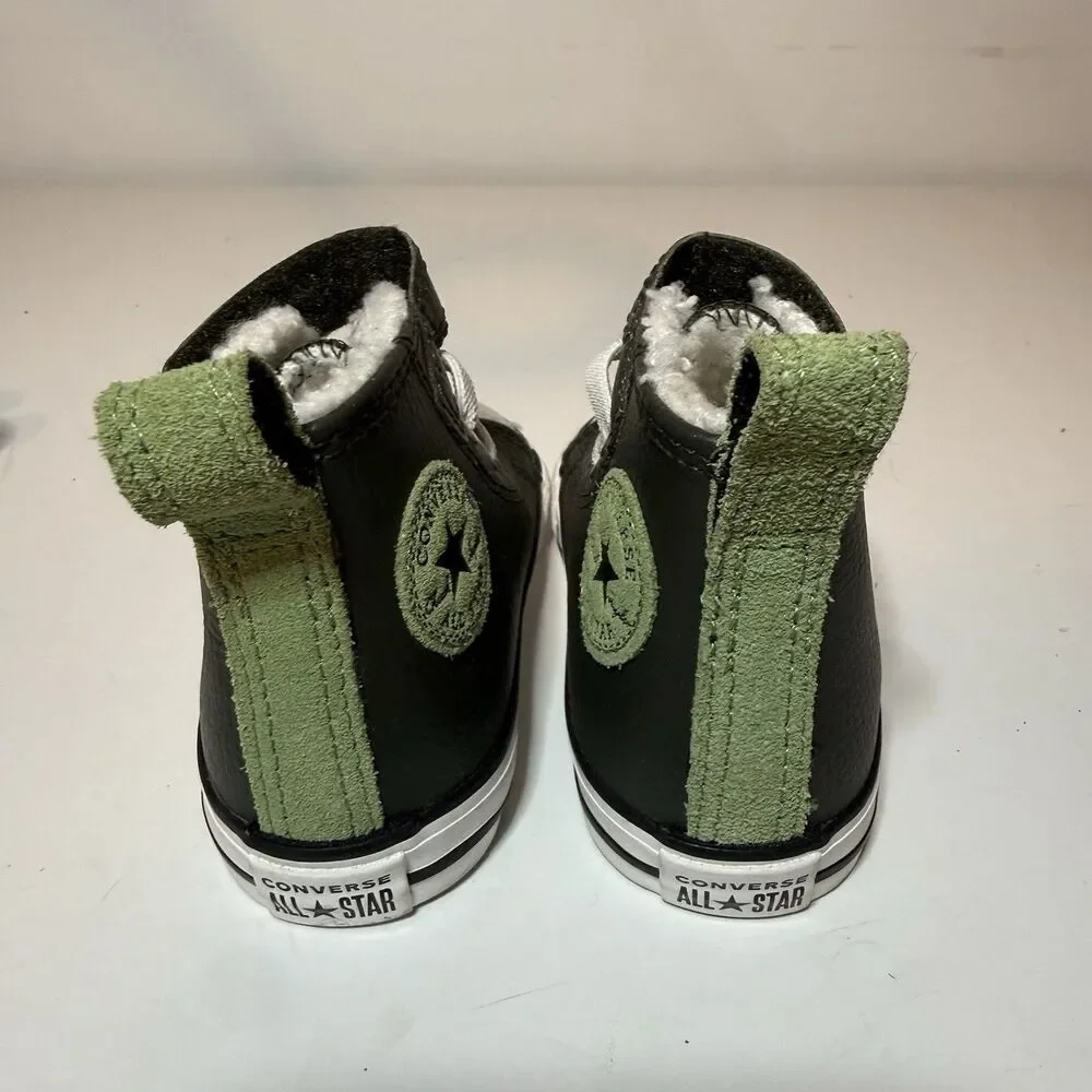 Converse Infant High Lifestyle Shoes Toddler Size 6 Green Leather A01473C